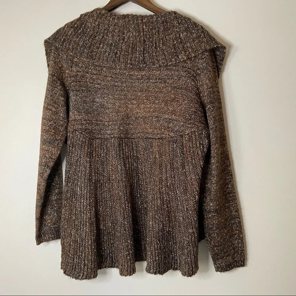 Knit Open Front Cardigan Sweater Drape Collar Size 14/16 Cotton - Picture 7 of 10